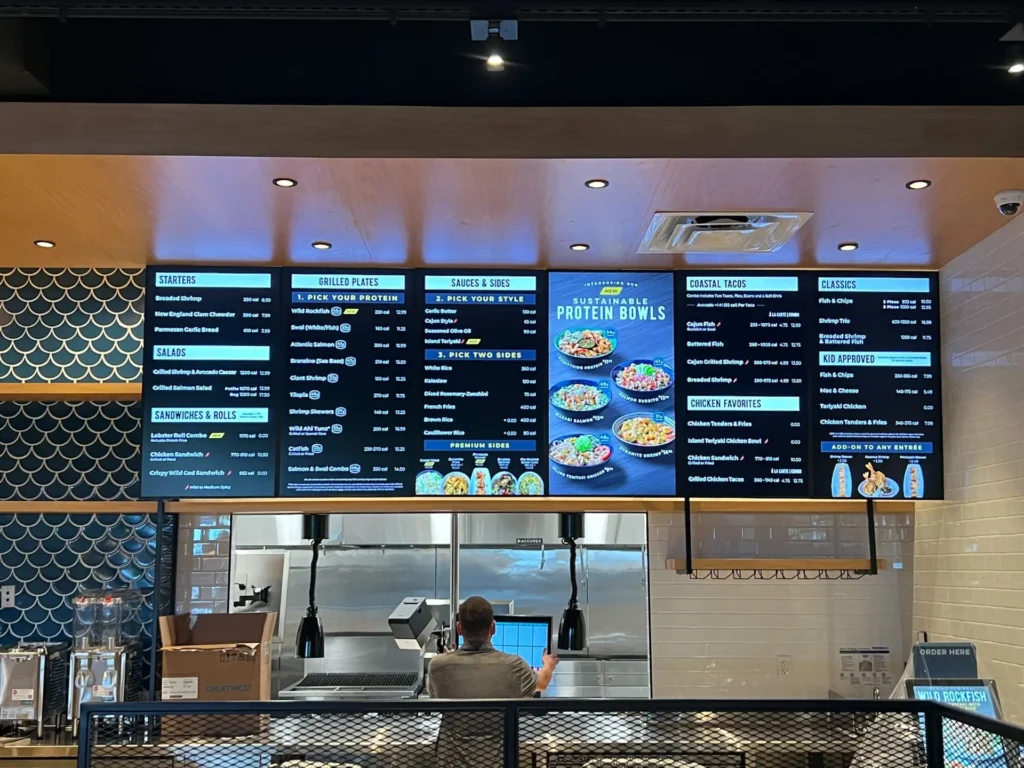 California Fish Grill Fairfax, VA Menu Boards